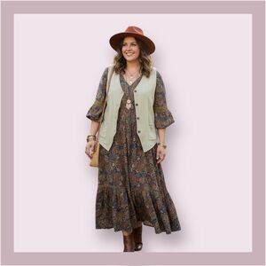 Vintage Hunt Club Sage Green Cotton Vest